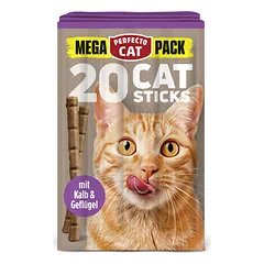 Perfecto Cat MEGA PACK skanėstai katėms lazdelės su veršiena ir paukštiena, 20 vnt (100g)