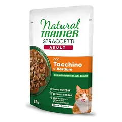 Natural Trainer Straccetti Adult juostelės padaže, drėgnas maistas katėms, ekonominė pakuotė 44 x 85 g — 5 nuotrauka