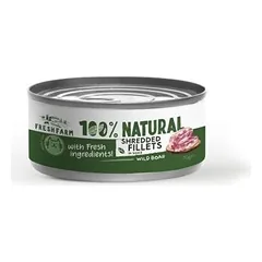 Prefera Fresh Farm Cat Shredded fillets in sauce with wild boar and chicken šlapias maistas katėms, 70 g