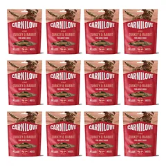 CARNILOVE Dog Jerky Turkey and Rabbit 12x100g skanėstai su kalakutiena ir triušiu suaugusiems šunims