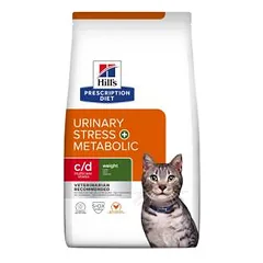 Hills Prescription Diet Urinary Stress plus Metabolic c/d sausas maistas katėms, padedantis valdyti stresą ir mažinti kūno svorį, 1,5 kg