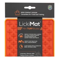 Laižymo kilimėlis LickiMat Dog Mini Tuff Buddy, oranžinis
