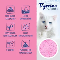 Tigerino Crystals spalvotas kraikas katėms – Sensitive, be kvapo, Mišinio pakuotė 1 (2 x rožinė, 1 x mėlyna) — 2 nuotrauka