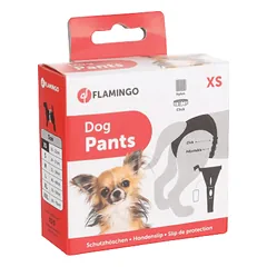 Flamingo Sasha higieninės kelnaitės šuniukams, juodos, XS, su 4 įklotais, juosmuo 18-23 cm