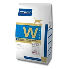 Virbac HPM W2 Weight Loss & Control Cat dietinis sausas pašaras svorio mažinimui ir diabetu sergančioms katėms