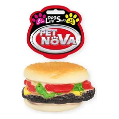 PET NOVA VINYL HAMBURGER žaislas šuniui 9cm 3vnt — 2 nuotrauka