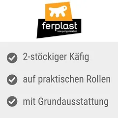 Ferplast narvas triušiams Vital 120, 2 aukštų, L 120 x B 60 x H 116 cm — 2 nuotrauka