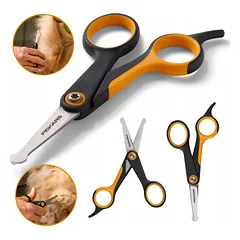 FISKARS užapvalintos žirklės šunų ir kačių kailio priežiūrai, 14 cm