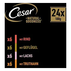 Cesar Natural Goodness begrūdis su superproduktais, drėgnas maistas šunims 24 x 100 g, 100 - 199 g — 5 nuotrauka
