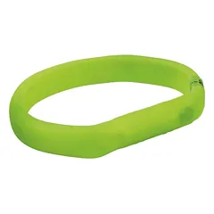 TRIXIE LED antkaklis USB, platus, silikonas, M-L: 50 cm/18 mm, žalias