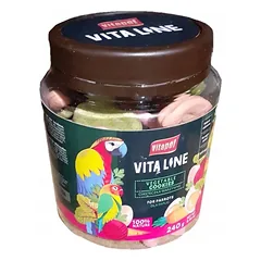 VITAPOL Daržovių sausainiai papūgoms indelis 240 g