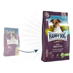 Happy Dog Mini Ireland visavertis pašaras mažų veislių suaugusiems šunims su triušiena ir lašiša, 4 kg