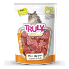 Truly Mini Hearts skanėstai katėms su vištiena ir žuvimi, 50 g nuotrauka