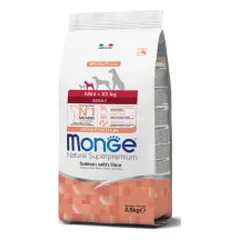 Monge Mini Adult sausas pašaras su lašiša ir ryžiais šunims