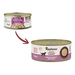 Applaws Taste Toppers in Gravy sauso pašaro pagardas su vištiena ir antiena šunims - Pet24