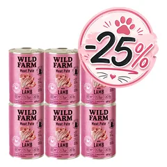 WILD FARM Paštetas su ėriena 6x400g - ėdalas katėms be glitimo