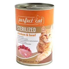 PERFECT CAT konservas sterilizuotom katėm su jautiena 400g