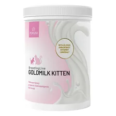 Pokusa BreedingLine GoldMilk Kitten - pilnavertis pieno pakaitalas kačiukams, nuo pirmos gyvenimo dienos, turtingas vitaminais ir mineralais