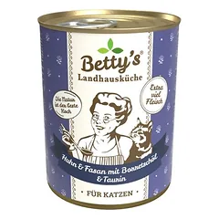 Betty's Landhausküche višta ir fazanas su agurklių aliejumi, drėgnas maistas katėms, Vištiena ir fazanas 6 x 200 g — 2 nuotrauka
