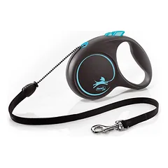 FLEXI Black Design M Cord 5 m blue virvinis automatinis pavadėlis