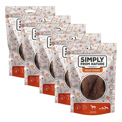 SIMPLY FROM NATURE Meat Strips Arklienos juostelės šunims 5x80 g