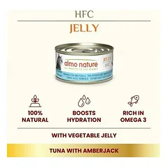 Almo Nature HFC Jelly tunas su serijola, drėgnas maistas katėms 70 g — 3 nuotrauka