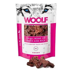 WOOLF Small Bone of Duck and Rice skanėstai šunims su antiena ir ryžiais 100g — 2 nuotrauka