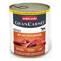 Animonda GranCarno Adult Poultry Hearts: konservai suaugusiems šunims su paukštienos širdelėmis, 800 g — 3 nuotrauka