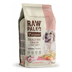 VetExpert Raw Paleo Puppy Healthy Grain su lašiša ir miežiais, sausas maistas šuniukams 2 kg