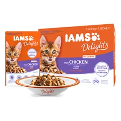 IAMS guliašai delight kačiukams su vištiena N24x85g