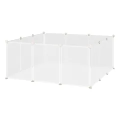 Gyvūnų aptvaras PawHut 105x105x45cm., baltos spalvos