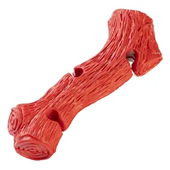 GimDog Red Titan Curvy kaulo formos žaislas šunims, masažuoja dantenas, raudonas