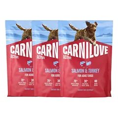 CARNILOVE Active Dog Salmon and Turkey Adult 3x1,5 kg lašiša ir kalakutas, suaugusiems šunims