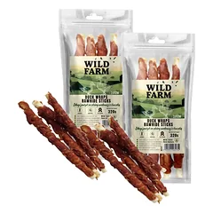 WILD FARM Ilga jautienos odos lazdelė su antiena 28cm 2x320g skanėstai šunims