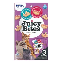 INABA Juicy Bites drėgni krevečių ir jūros gėrybių skanėstai katėms 33,9 g (3x11,3 g)