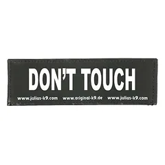 Julius K9 Don't Touch ženkleliai 2 vnt. - ženkleliai Julius petnešoms, su Velcro tvirtinimu