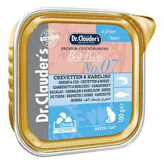DR. CLAUDER'S Prebiotics shrimps konservai katėms su krevetėmis drebučiuose, 100 g parduotuvėje mumbo.lt