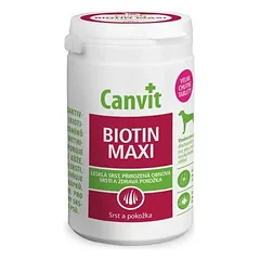 Canvit Biotin Maxi papildas šunims virš 25 kg sveikai odai ir blizgančiam kailiui, 230 g