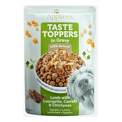 Applaws Dog Taste Toppers padaže su ėriena, cukinija, morkomis ir avinžirniais, drėgnas maistas šunims 85 g