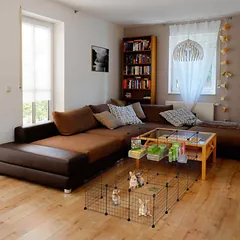 Aptvaras mažiems gyvūnams Relaxdays, 28 panelės, 2 lygiai, 145 × 72 × 110 cm — 2 nuotrauka
