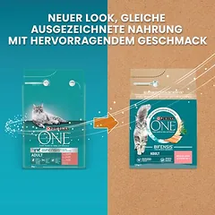 PURINA ONE Adult su lašiša ir pilno grūdo javais, sausas maistas katėms, Ekonominė pakuotė: 2 x 2,8 kg — 2 nuotrauka