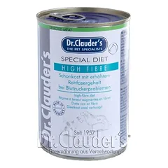 DR. CLAUDER’S Special Diet High Fibre drėgnas maistas diabetu sergantiems šunims 6x400g