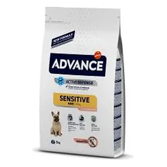 Advance Mini Sensitive sausas maistas virškinimo ir odos problemų turintiems šunims, 3 kg