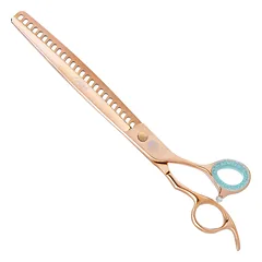 Kenchii Rose Chunkers - rose gold grooming thinning shears with 25 teeth, Różowe złoto / 8" — 2 nuotrauka