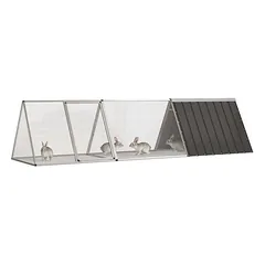 Prolenta Premium narvas triušiams Borlänge, 302,5 x 80,5 x 71 cm, pilka, plienas — 2 nuotrauka