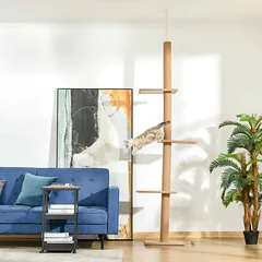 Kačių drąskyklė PawHut 43x27x260cm., rudos spalvos — 2 nuotrauka