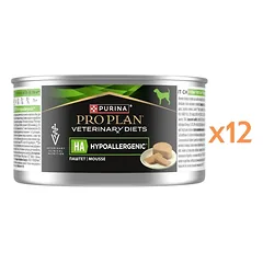 PURINA PRO PLAN Veterinary Diets Canine HA Hypoallergenic 12x195g su maisto netolerancija, drėgnas maistas suaugusiems šunims ir šuniukams