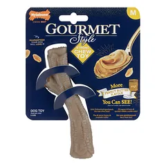 Nylabone Gourmet Stick Žemės Riešutų Sviestas - patvarus šunų kramtukas, intensyvus žemės riešutų sviesto skonis, XL — 3 nuotrauka