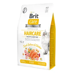 BRIT CARE Cat GF Haircare Healthy&Shiny Coat sausas maistas suaugusioms katėms 400 g