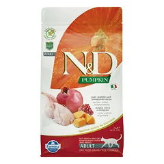 Farmina N&D Cat Pumpkin Adult su putpelėmis ir granatais, sausas maistas katėms 1,5 kg